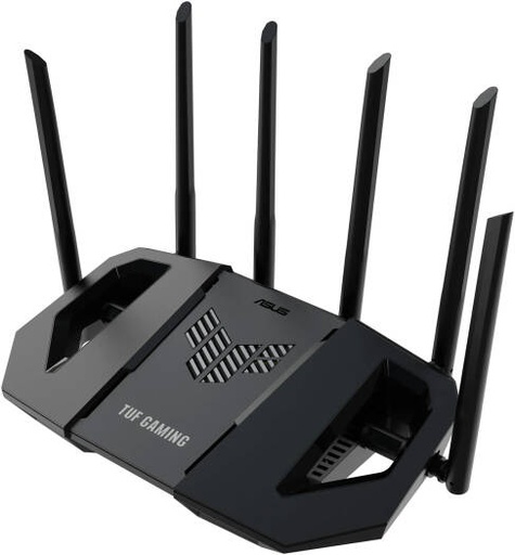 [90IG0920-MO9C00] ASUS TUF Gaming BE6500 Route, Wi-Fi 7 Connectivity, Dual-Band ( 2.4GHz & 5GHz ), Up to 5764 Mbps, 6x External Fixed Antenna, Primary AiMesh Router, AiMesh Node, Black | 90IG0920-MO9C00