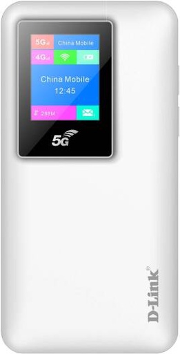 [DWR-900V] D-Link 5G Mi-Fi Mobile Router, LCD Colored Display, 2.4G 2X2MIMO 573.6Mbps, 5.0G 2X2MIMO 1201Mbps, Built-In Firewall & NAT, Internal Antennas, 10000mAh Battery Capacity, White | DWR-900V