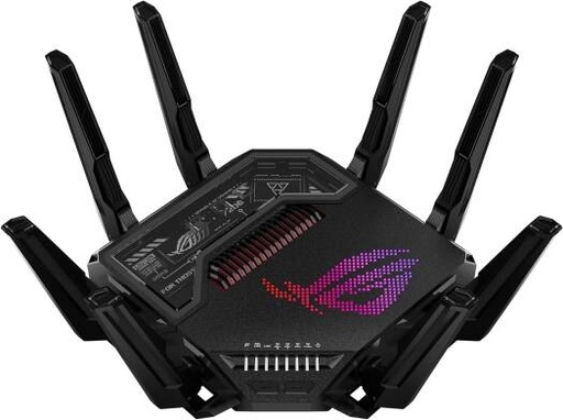 [90IG08F0-MO9A0V] ASUS ROG Rapture GT-BE98 Quad-Band WiFi 7 Gaming Router, Supports 320MHz with Speeds of Up to 25 Gbps, Dual 10G Port, Mobile Game Mode, AiMesh & VPN Features | 90IG08F0-MO9A0V