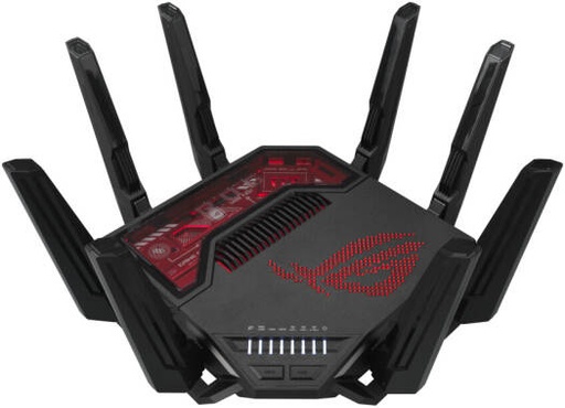 [90IG0850-MO9A0V] ASUS ROG Rapture GT-BE19000 Router, 8x External Antenna, Wi-Fi 7 Tri-Band, 12-Stream Architecture, Dual 10G Ethernet Ports, Advanced Game Acceleration, Multi-Link Operation, Black | 90IG0850-MO9A0V